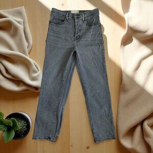 EVERLANE High Rise Slim Straight Cigarette Gray Jeans Size 30 Ankle
